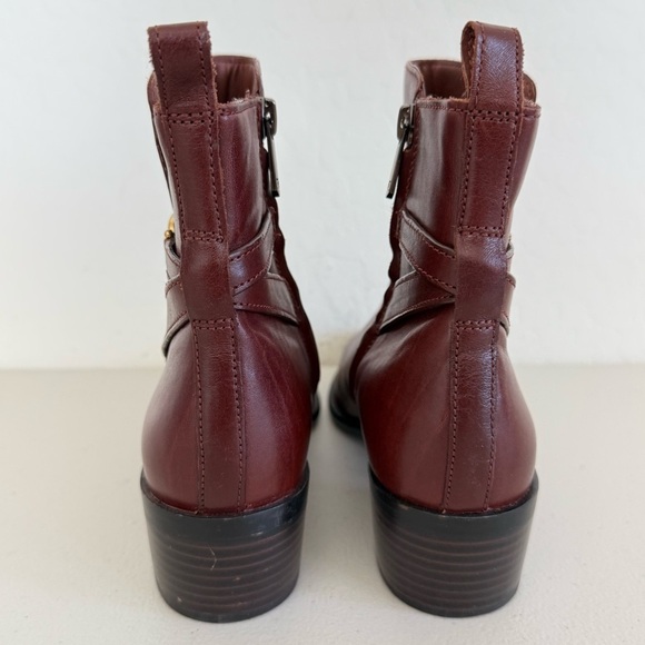 NEW SAM EDELMAN Brawley Brown Leather Booties Size 9 - Picture 5 of 9